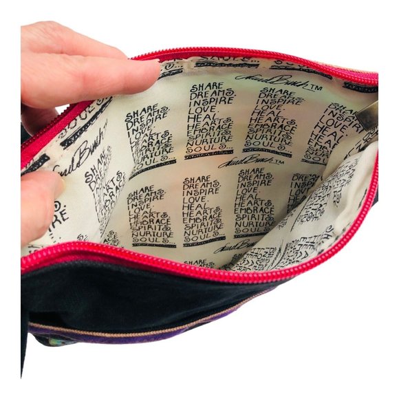 Laurel Burch Cloth Crossbody Bag Purse Dog & Doggies Colorful Design Zippered - Picture 8 of 16